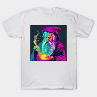 Wizard Casting a Spell Pop Art 3 T-Shirt